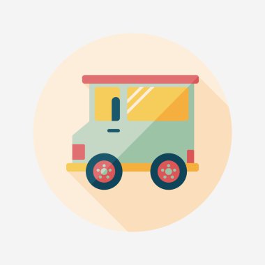 Uzun Gölge, eps10 ile ulaşım araba düz simgesi