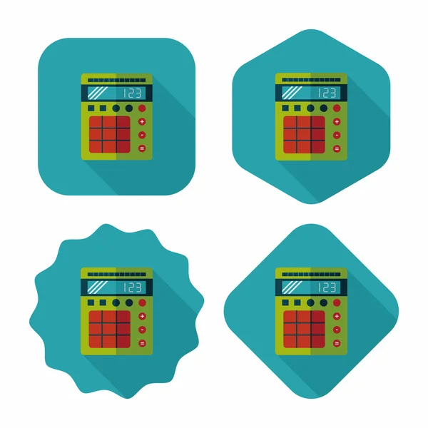 Platte calculatorpictogram met lange schaduw, eps10 — Stockvector