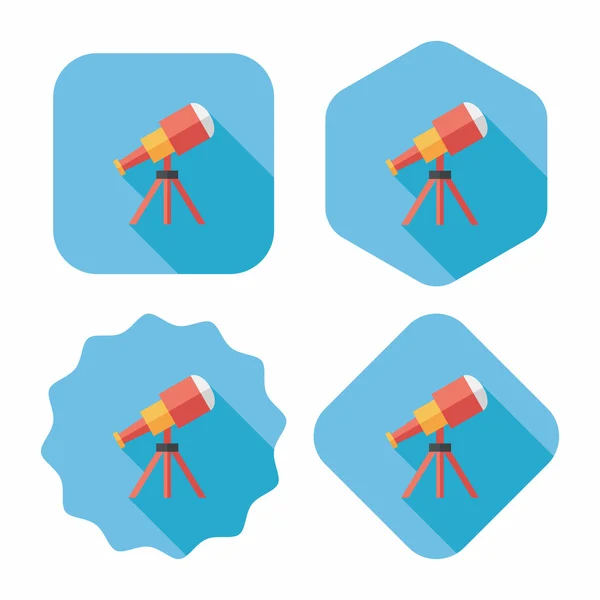 Teleskop płaskie ikona z długim cieniem, eps10 — Wektor stockowy
