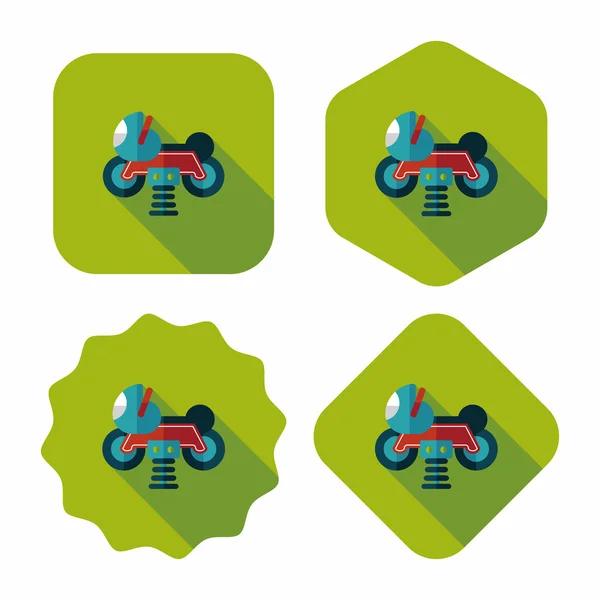Terrain de jeu jouet moteur icône plate avec ombre longue — Image vectorielle