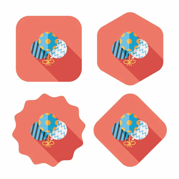 Ballonnen platte pictogram met lange schaduw, eps10 — Stockvector