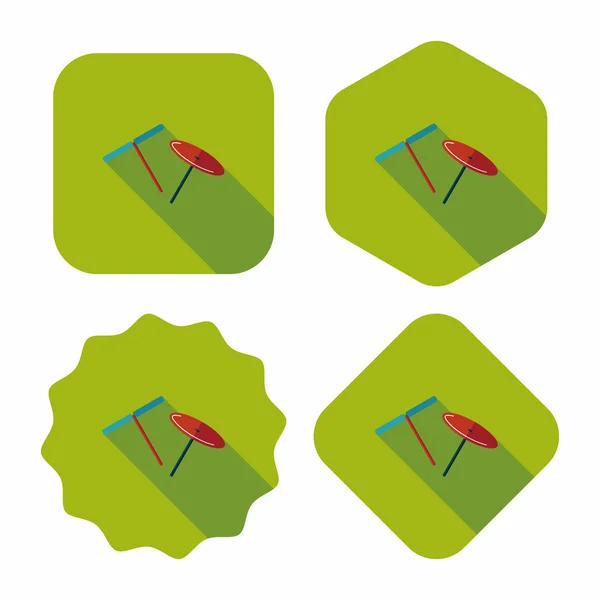 Messen propeller speelgoed platte pictogram met lange schaduw — Stockvector