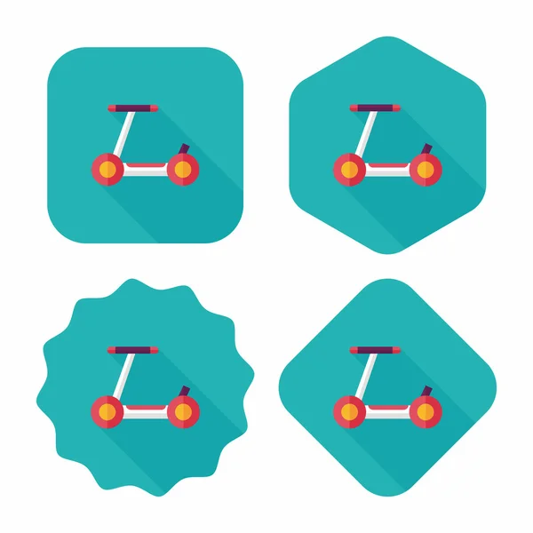 Scooter icono plano con sombra larga — Archivo Imágenes Vectoriales