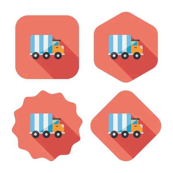 Trasporti camion icona piatta con lunga ombra, eps10 — Vettoriale Stock