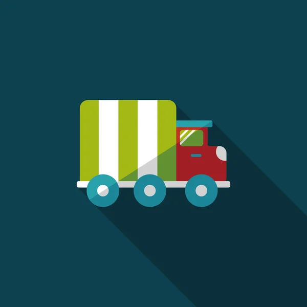 Transporte caminhão ícone plano com sombra longa, eps10 —  Vetores de Stock