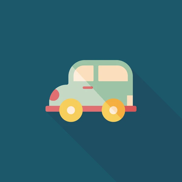 Transporte coche icono plano con sombra larga, eps10 — Vector de stock