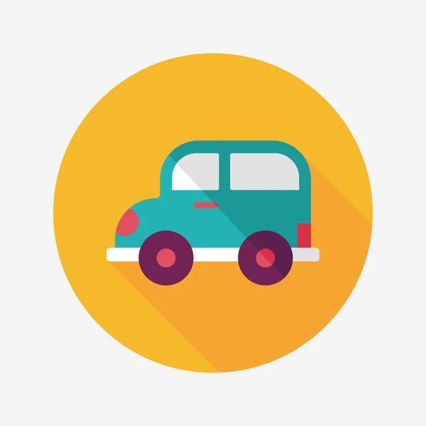 Transporte coche icono plano con sombra larga, eps10 — Vector de stock