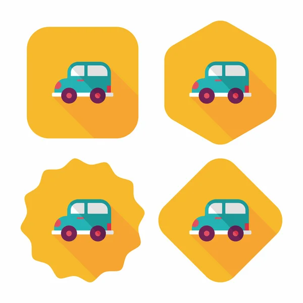 Transporte coche icono plano con sombra larga, eps10 — Vector de stock