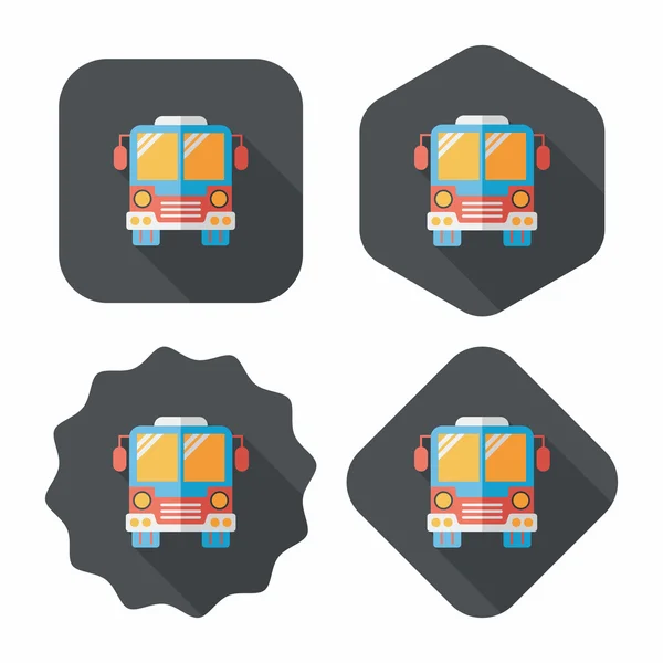 Transportation bus flat icon with long shadow,eps10 — Stock Vector