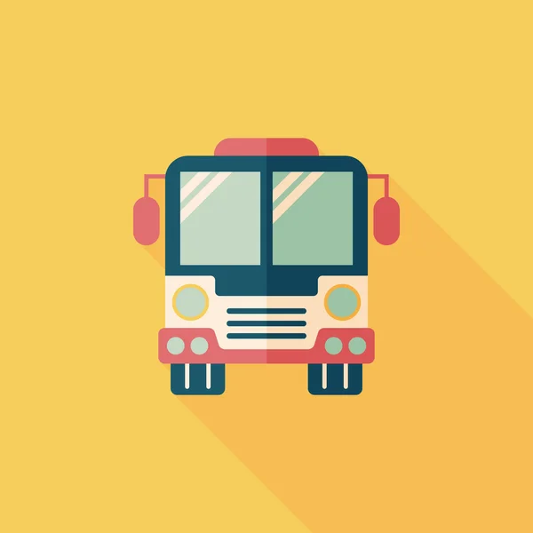 Transporte autobús icono plano con sombra larga, eps10 — Vector de stock