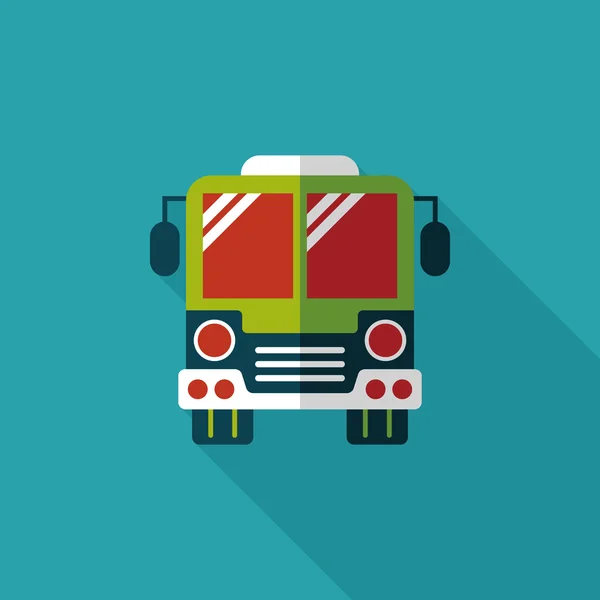 Transporte autobús icono plano con sombra larga, eps10 — Vector de stock