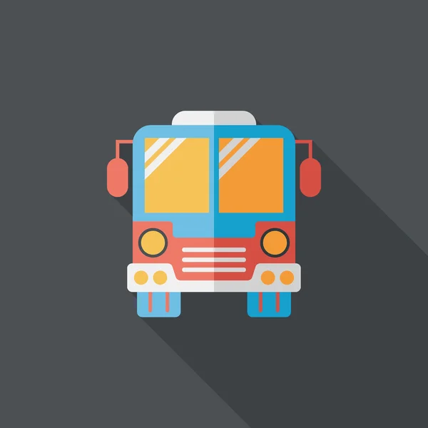 Transporte autobús icono plano con sombra larga, eps10 — Vector de stock