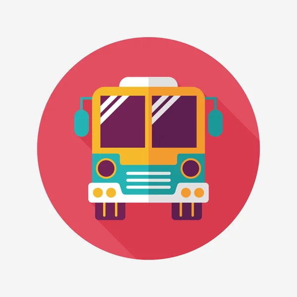 Transportation bus flat icon with long shadow,eps10 — Stock Vector