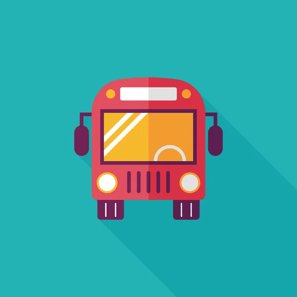 Transporte autobús icono plano con sombra larga, eps10 — Vector de stock