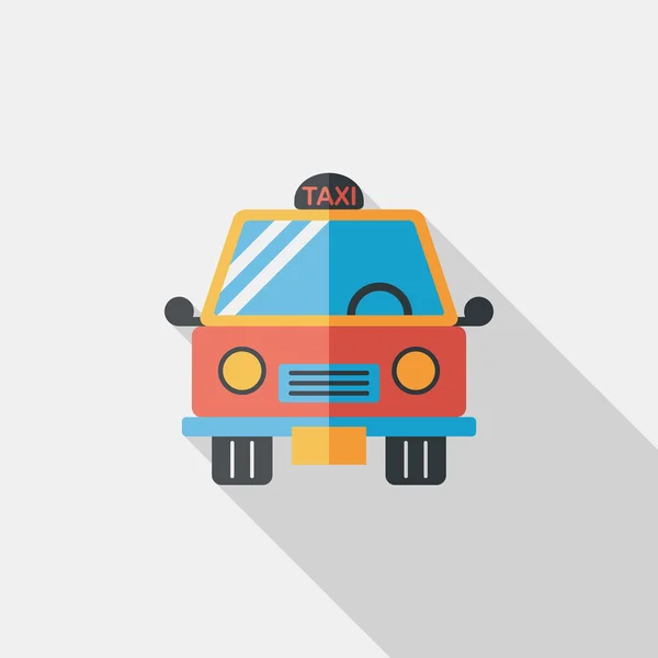 Transport Taxi flache Ikone mit langem Schatten, Eps10 — Stockvektor