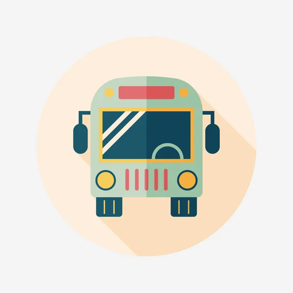 Transport buss flat ikonen med långa skugga, eps10 — Stock vektor