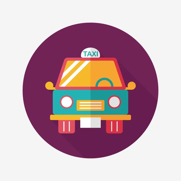 Transportation taxi flat icon with long shadow,eps10 — Stock Vector