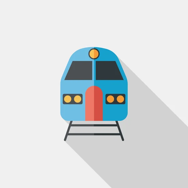 Transporte metro icono plano con sombra larga, eps10 — Vector de stock