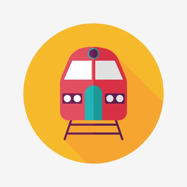 Transporte metro icono plano con sombra larga, eps10 — Vector de stock