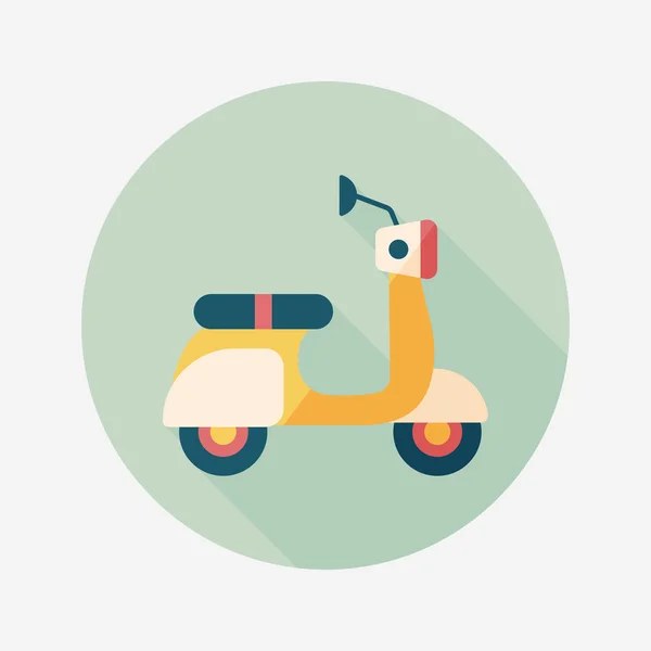 Transportation scooter flat icon with long shadow, eps10 — стоковый вектор