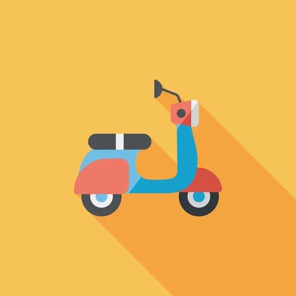 Transportation scooter flat icon with long shadow, eps10 — стоковый вектор