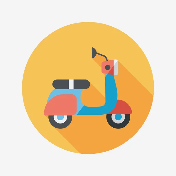 Transportation scooter flat icon with long shadow, eps10 — стоковый вектор