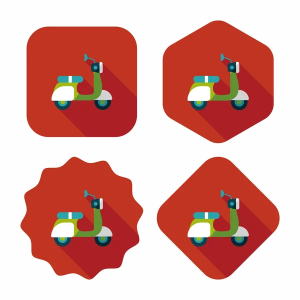 Scooter de transport icône plate avec ombre longue, eps10 — Image vectorielle