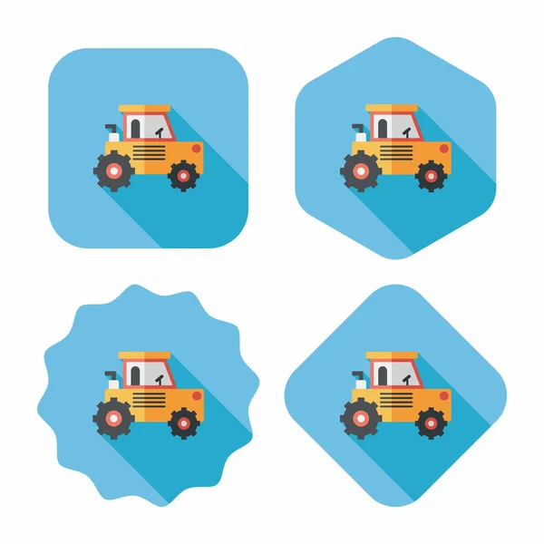 Transporte excavadora icono plano con sombra larga, eps10 — Vector de stock