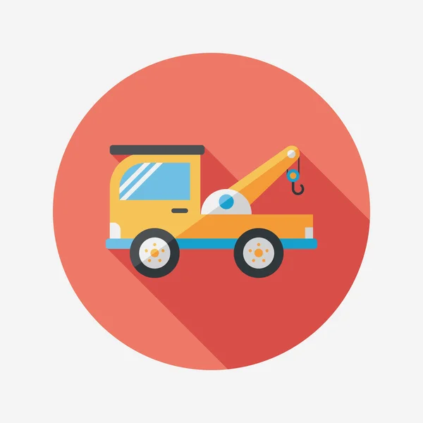 Transportation Tow Truck flat icon with long shadow,eps10 — Stock Vector