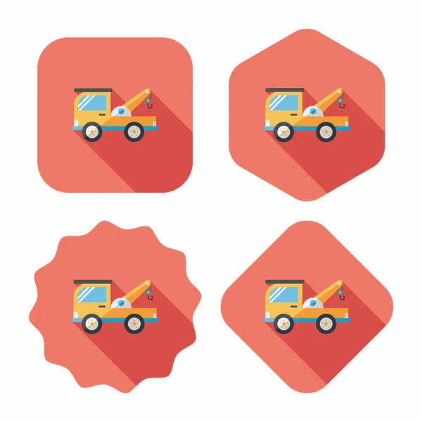 Transportation Tow Truck flat icon with long shadow,eps10 — Stock Vector