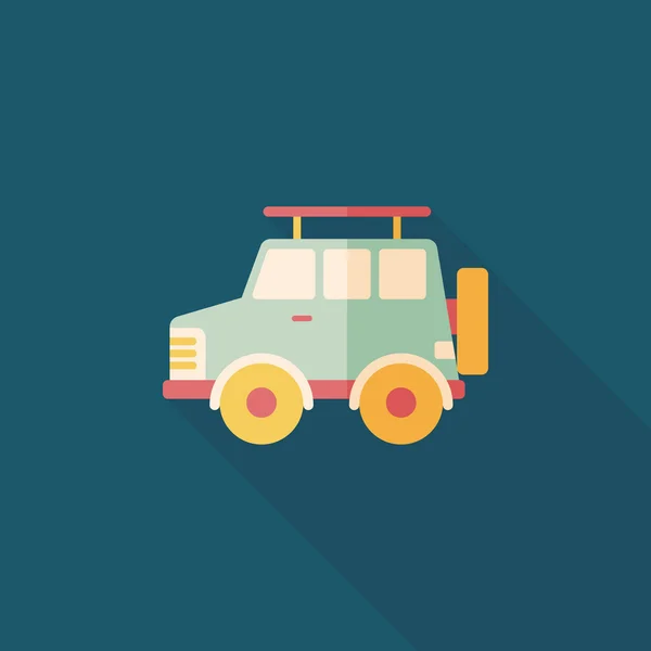 Транспорт Utility Vehicle flat icon with long shadow — стоковый вектор