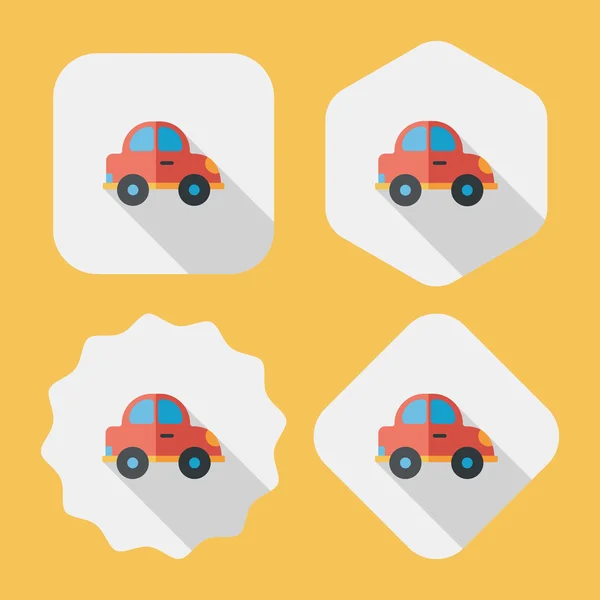 Transporte coche icono plano con sombra larga, eps10 — Vector de stock