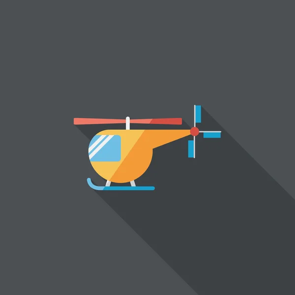 Transporte helicóptero ícone plano com sombra longa, eps10 — Vetor de Stock