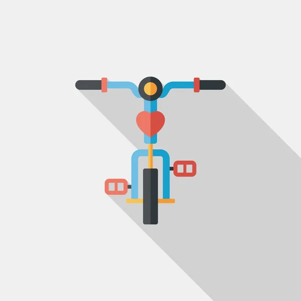 Szállítás kerékpár lapos ikon a hosszú árnyék, eps10 — Stock Vector