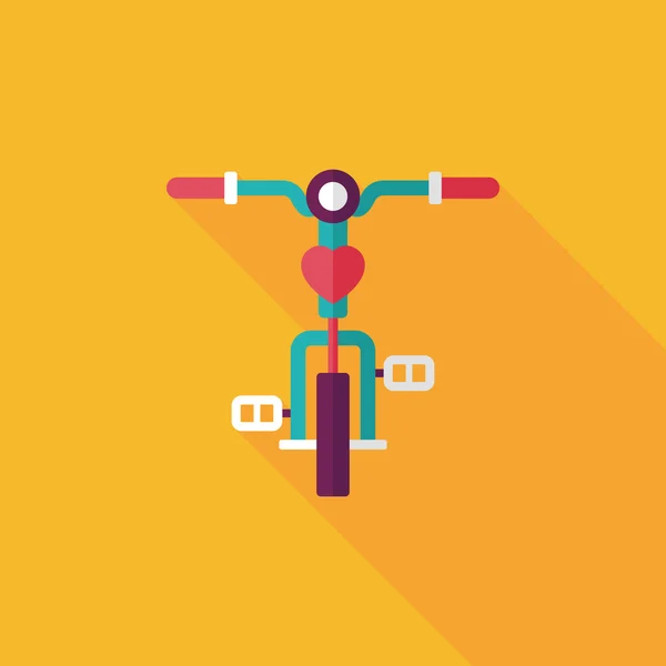 Transporte bicicleta icono plano con sombra larga, eps10 — Vector de stock