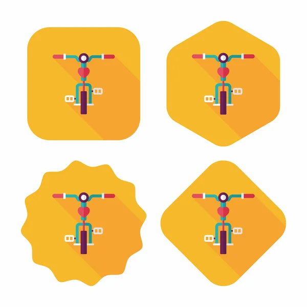 Transporte bicicleta icono plano con sombra larga, eps10 — Archivo Imágenes Vectoriales