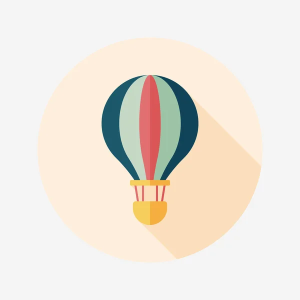 Transporte ícone de balão de ar quente plana com sombra longa, eps10 — Vetor de Stock