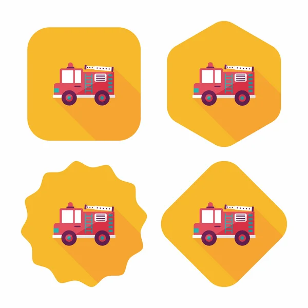 Vervoer Fire truck platte pictogram met lange schaduw, eps10 — Stockvector