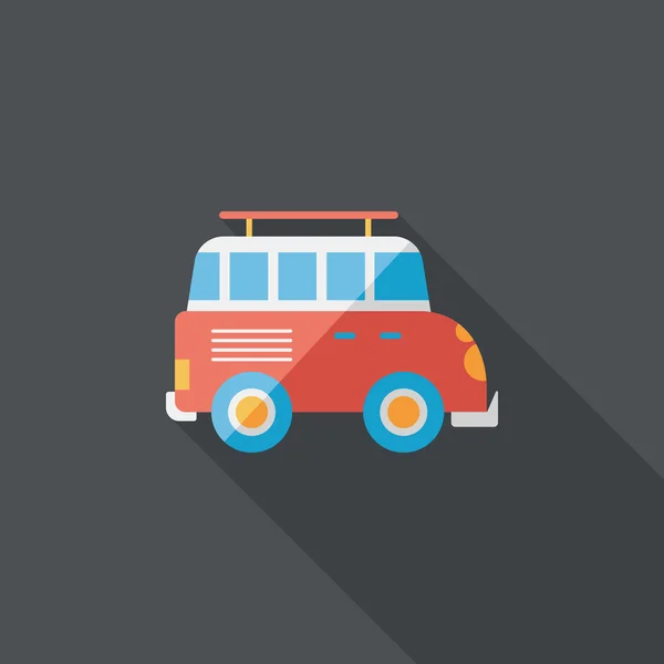 Транспорт Utility Vehicle flat icon with long shadow — стоковый вектор