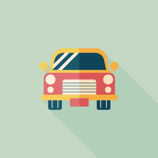 Transporte coche icono plano con sombra larga, eps10 — Vector de stock