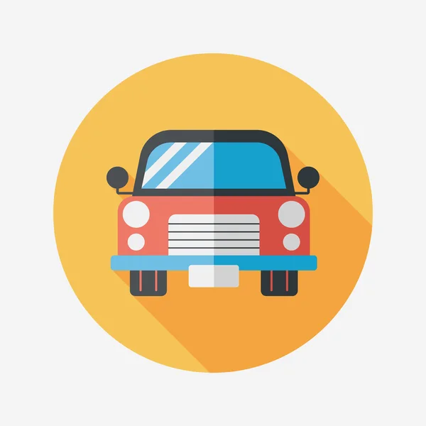 Transporte coche icono plano con sombra larga, eps10 — Vector de stock