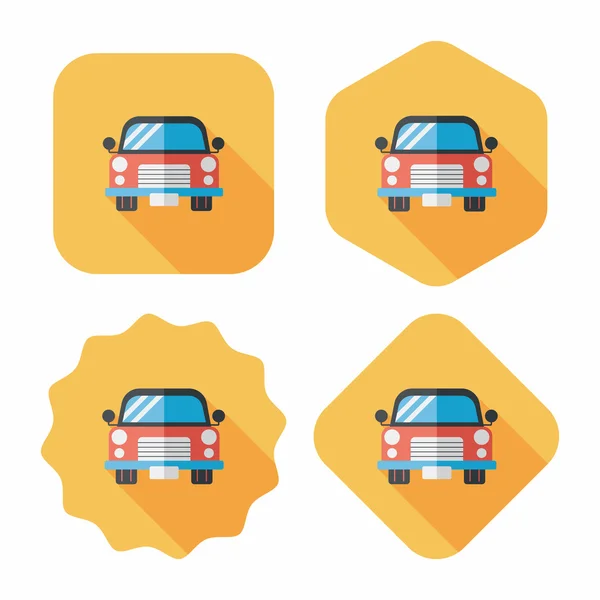 Vervoer auto platte pictogram met lange schaduw, eps10 — Stockvector
