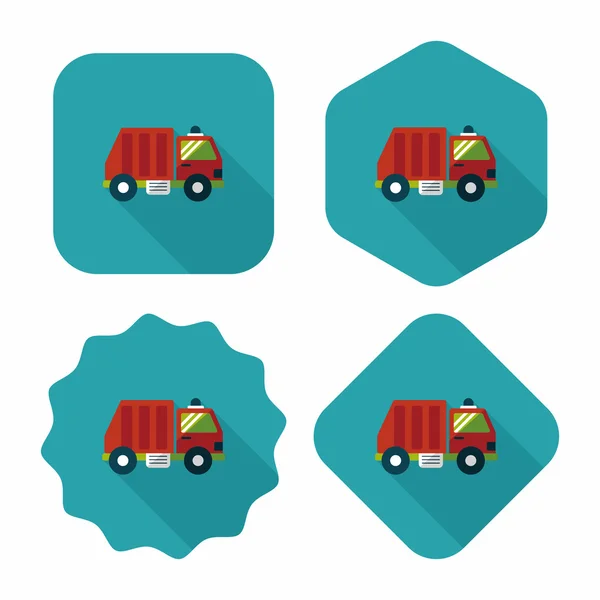 Transport Camion à ordures icône plate avec ombre longue, eps10 — Image vectorielle