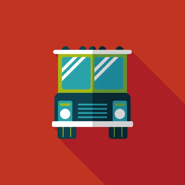 Transporte autobús icono plano con sombra larga, eps10 — Vector de stock