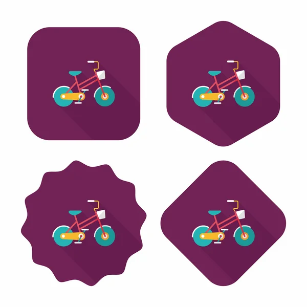 Transporte bicicleta icono plano con sombra larga, eps10 — Vector de stock