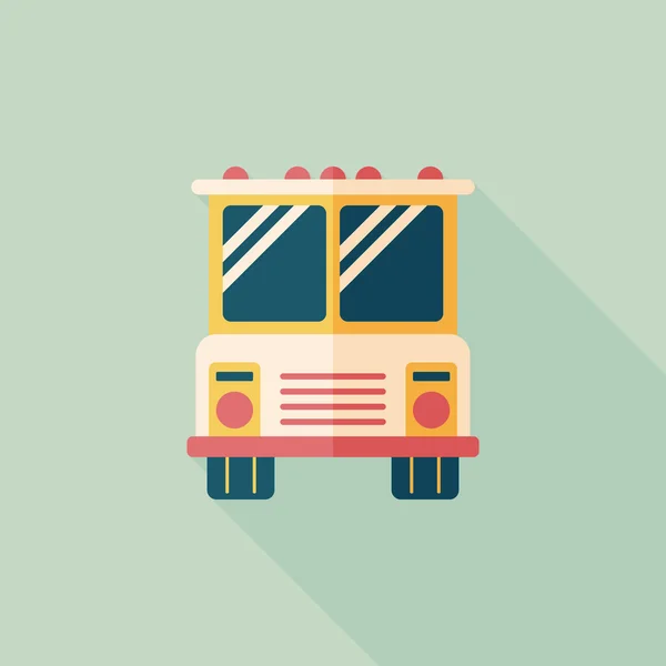 Vervoer: bus platte pictogram met lange schaduw, eps10 — Stockvector