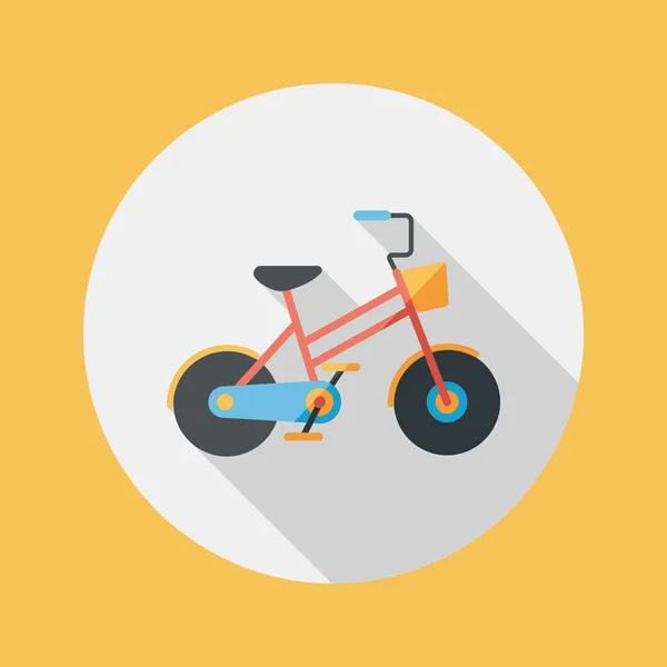 Transporte bicicleta icono plano con sombra larga, eps10 — Vector de stock