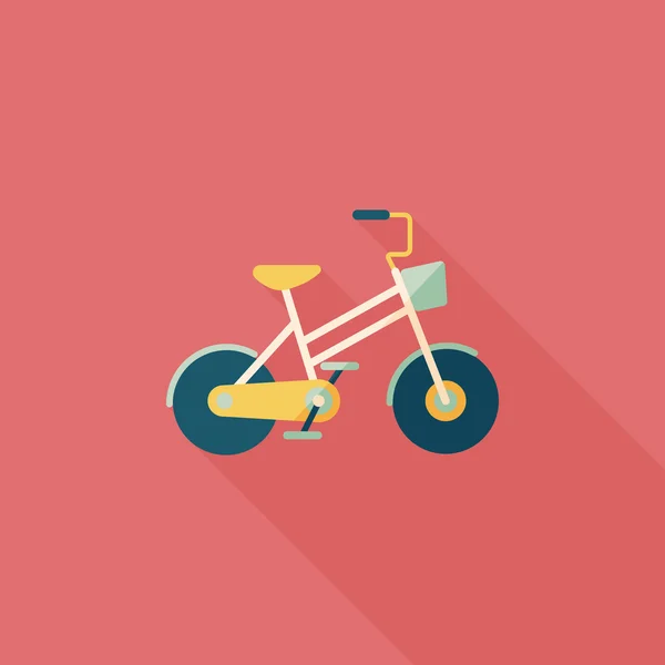 Szállítás kerékpár lapos ikon a hosszú árnyék, eps10 — Stock Vector