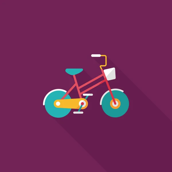 Transporte bicicleta icono plano con sombra larga, eps10 — Vector de stock