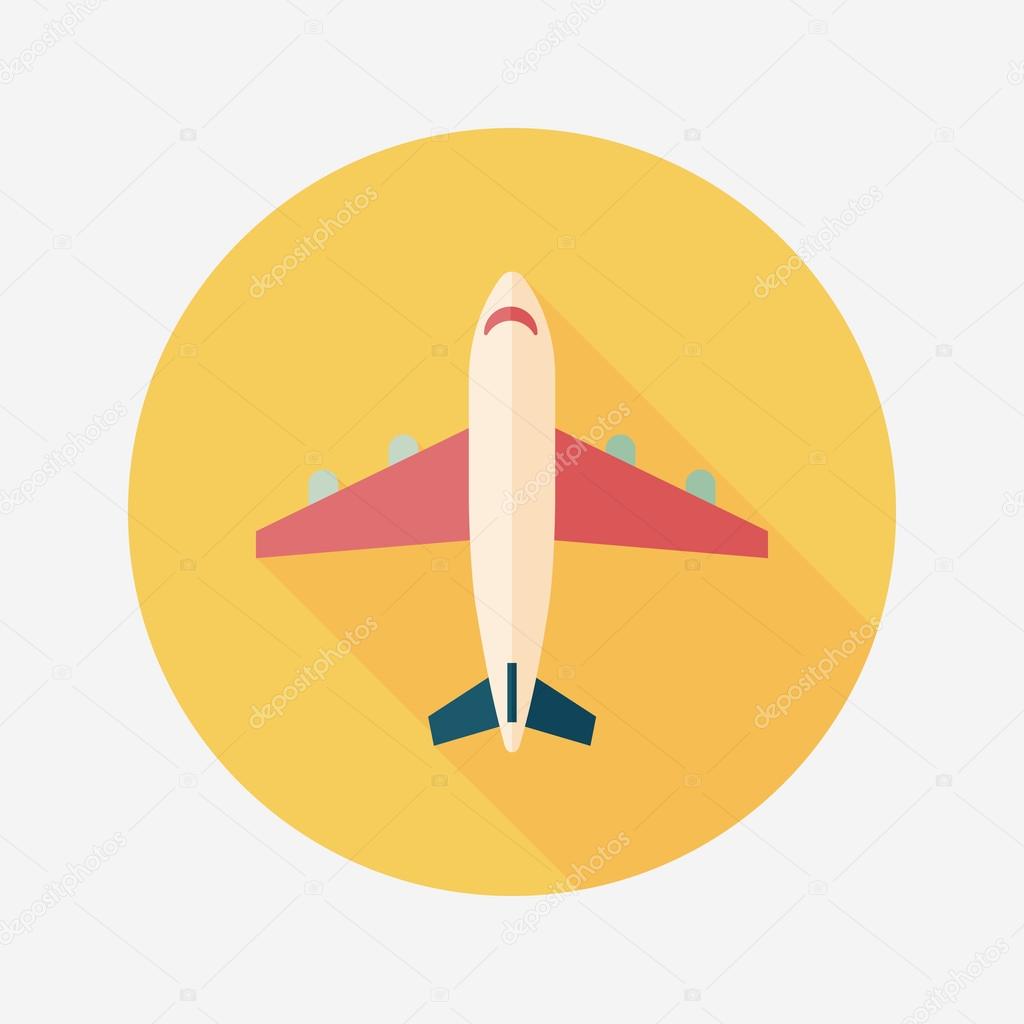 Transportation airplane flat icon with long shadow,eps10